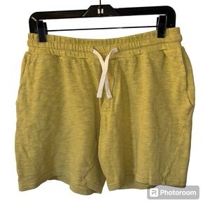 Zara Shorts Women’s L Gold Knit Drawstring Elastic Band Relaxed Fit Pockets